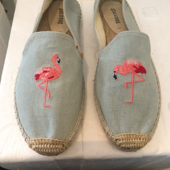 Soludos Shoes - Soludos  light Denim Blue Flamingo Espadrilles Size 8